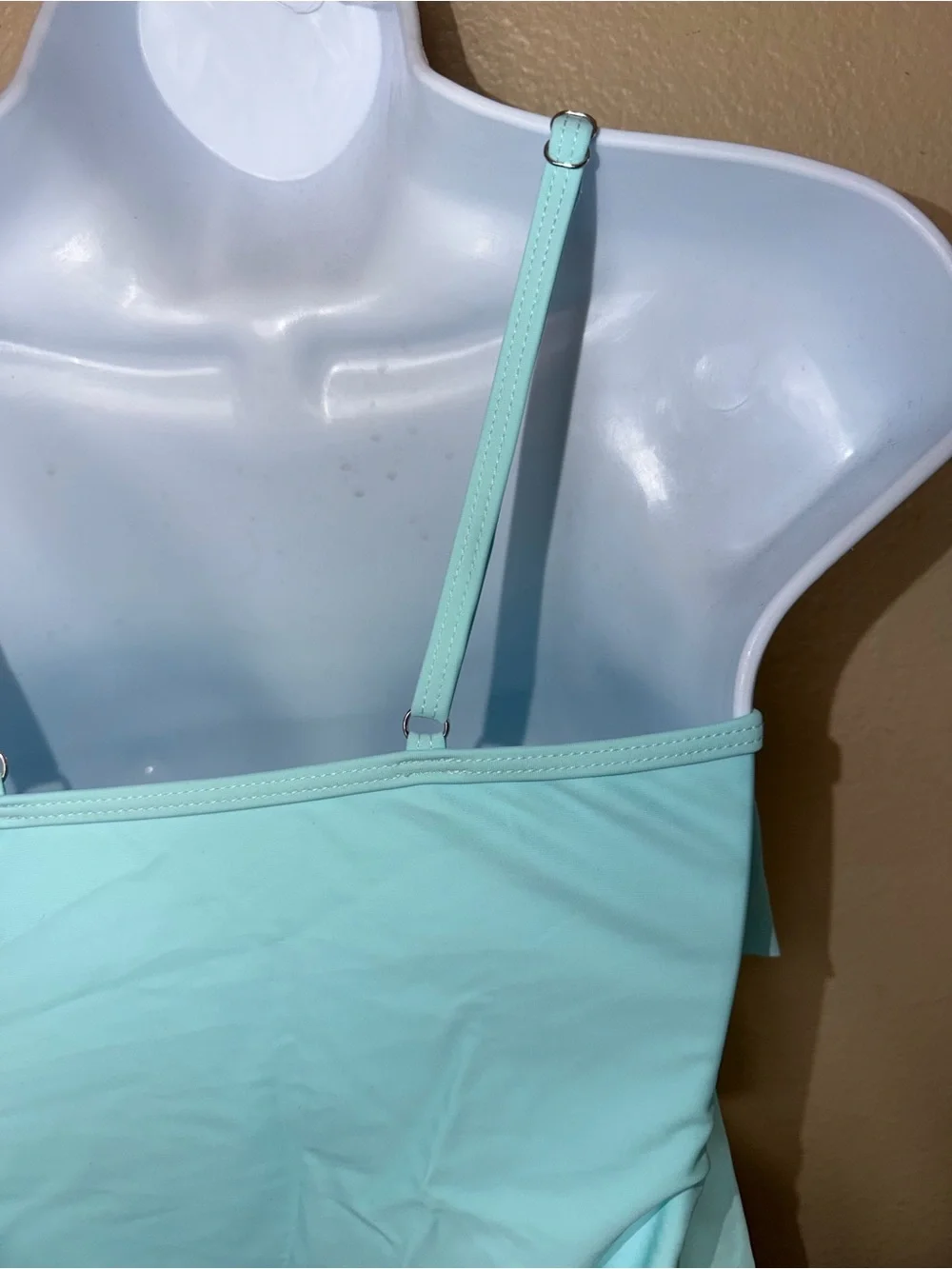 New Girls Turquoise Tiered Ruffle Swim top and shorts bottoms 13-14years